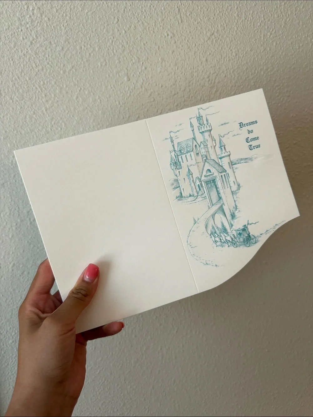 Vintage Williamhouse 'Dreams Do Come True' Castle Greeting Card - White & Teal